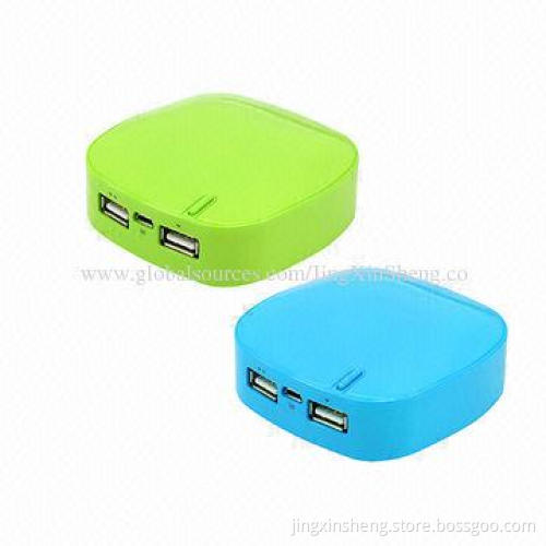 Li-cell Double USB Multicolor Power Bank, 5,200mAh Charge for iPhone, Samsung, Other Digital Devices